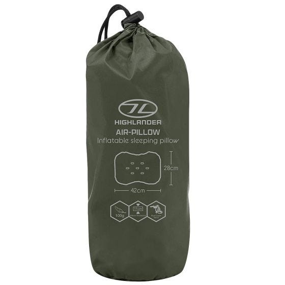 Highlander Nap-Pak Camping Air Pillow Olive