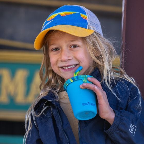 Klean Kanteen Kid's Cup Straw Lid 2-Pack Blue/Blue Tie Dye