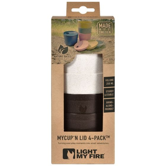 Light My Fire MyCup´n Lid Short Cups 4-Pack Cocoa/Cream