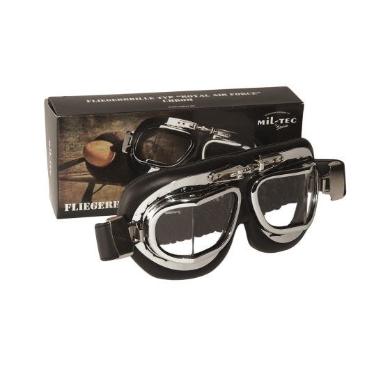 Mil-Tec Royal Air Force Aviator Googles Chrom