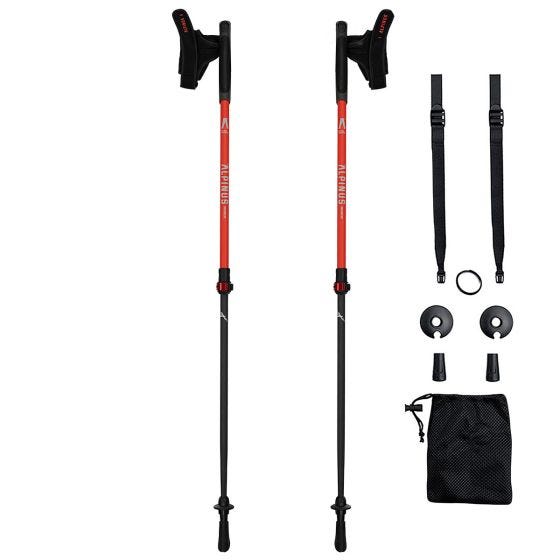 Alpinus Pro Nordic Walking Poles Braunberg Red