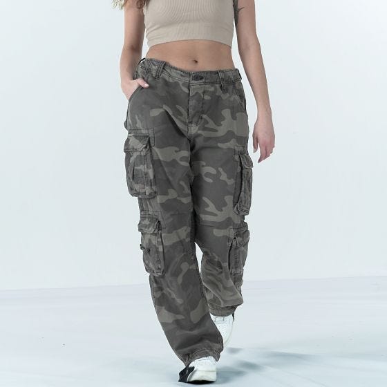 Surplus Ladies Airborne Vintage Trousers Black Camo