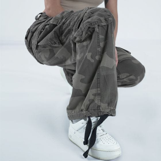 Surplus Ladies Airborne Vintage Trousers Black Camo