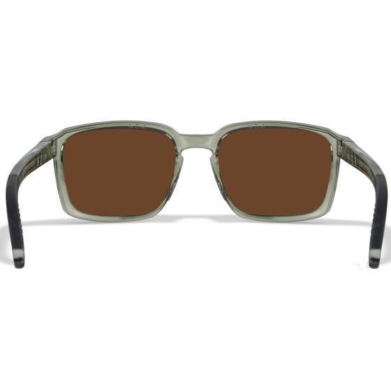 Wiley X WX Alfa Glasses - Captivate Polarized Bronze Mirror Lenses / Gloss Crystal Light Olive/Gray