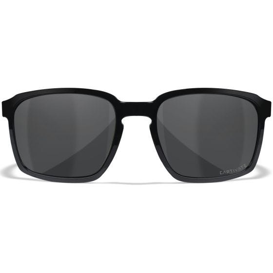 Wiley X WX Alfa Glasses - Captivate Polarized Gray Lenses / Gloss Black Frame