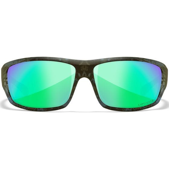 Wiley X WX Omega Glasses - Captivate Polarized Green Mirror Lens / Kryptek Neptune Frame