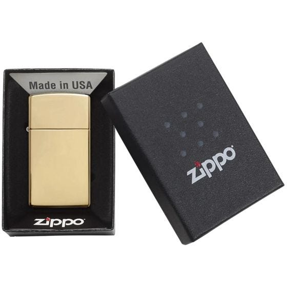Zippo Slim High Polish Brass Lighter