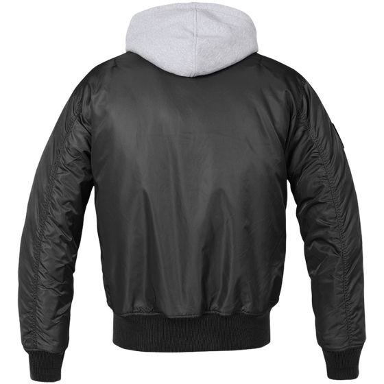 Brandit MA1 Sweat Hooded Jacket Black/Gray