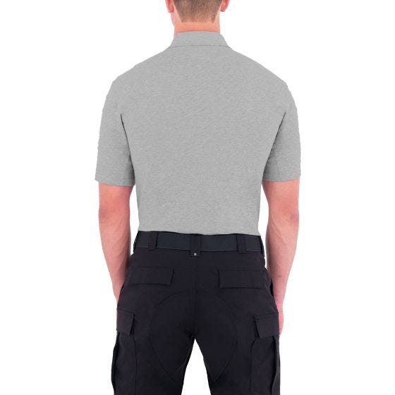 First Tactical Men's Cotton Short Sleeve Polo with Pen Pocket Heather Gray