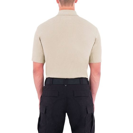 First Tactical Men's Cotton Short Sleeve Polo with Pen Pocket Khaki