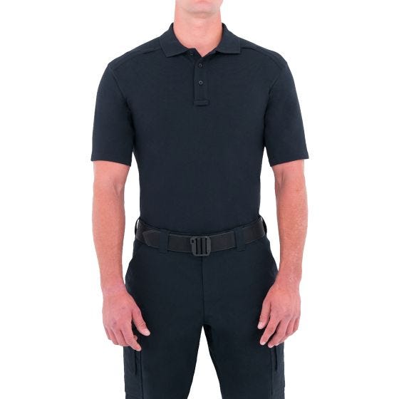First Tactical Men's Cotton Short Sleeve Polo with Pen Pocket Midnight Navy
