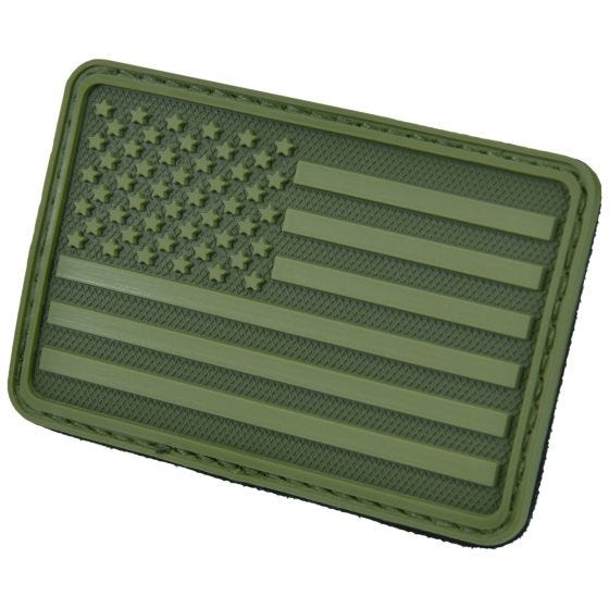 Hazard 4 USA Flag Left Arm Morale Patch Olive Green