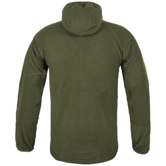 Helikon Alpha Hoodie Jacket Grid Fleece Olive Green