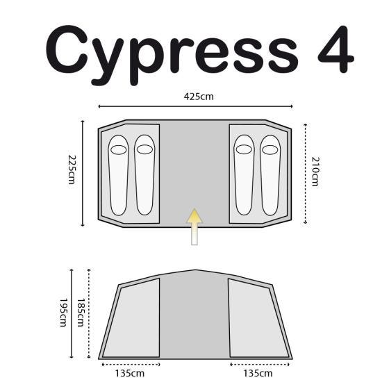Highlander Cypress 4 Tent Dark Teal/Rock Grey