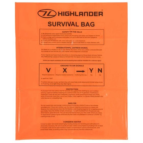 Highlander Emergency Survival Bag Orange