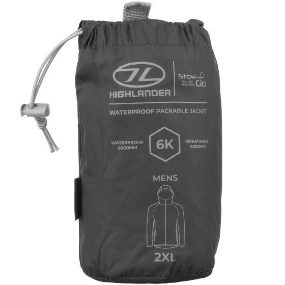 Highlander Stow & Go Packaway Jacket Charcoal