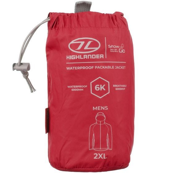 Highlander Stow & Go Packaway Jacket Red