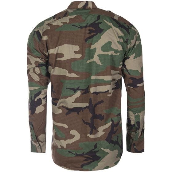 Mil-Tec RipStop Shirt Long Sleeve Woodland
