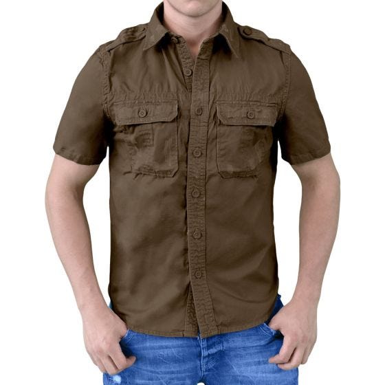Surplus Raw Vintage Short Sleeve Shirt Brown