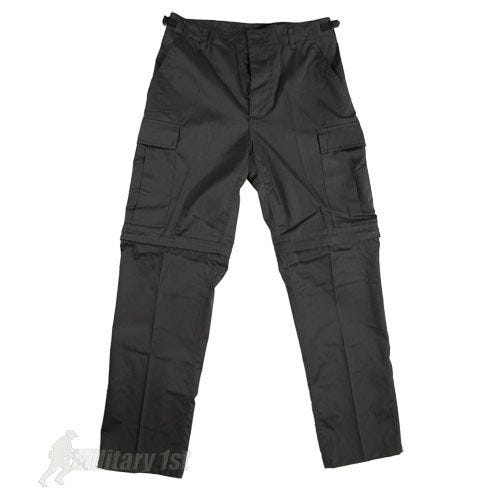 Zip-Off Combat Trousers Black