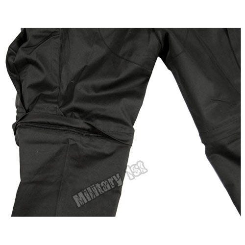 Zip-Off Combat Trousers Black