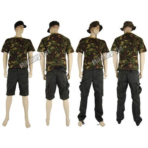 Zip-Off Combat Trousers Black
